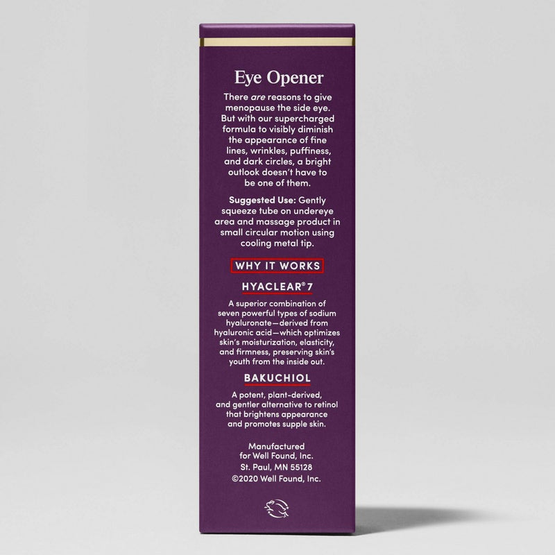 Womaness Eye Opener Smoothing and Brightening Eye Cream Menopause Skincare - 0.5 fl oz