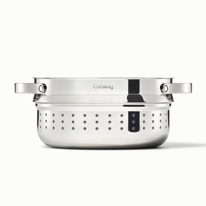 Caraway Home 6.5qt Nonstick Stainless Steel Large Steamer Silver