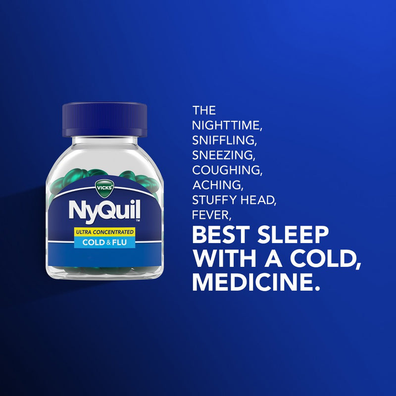 Vicks NyQuil Ultra Concentrated Cold & Flu Medicine LiquiCaps - 48ct