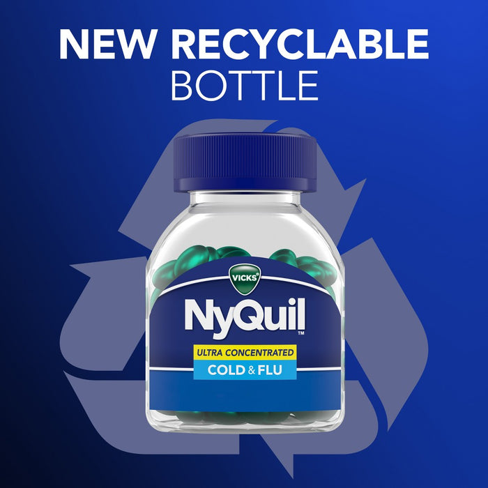 Vicks NyQuil Ultra Concentrated Cold & Flu Medicine LiquiCaps - 48ct