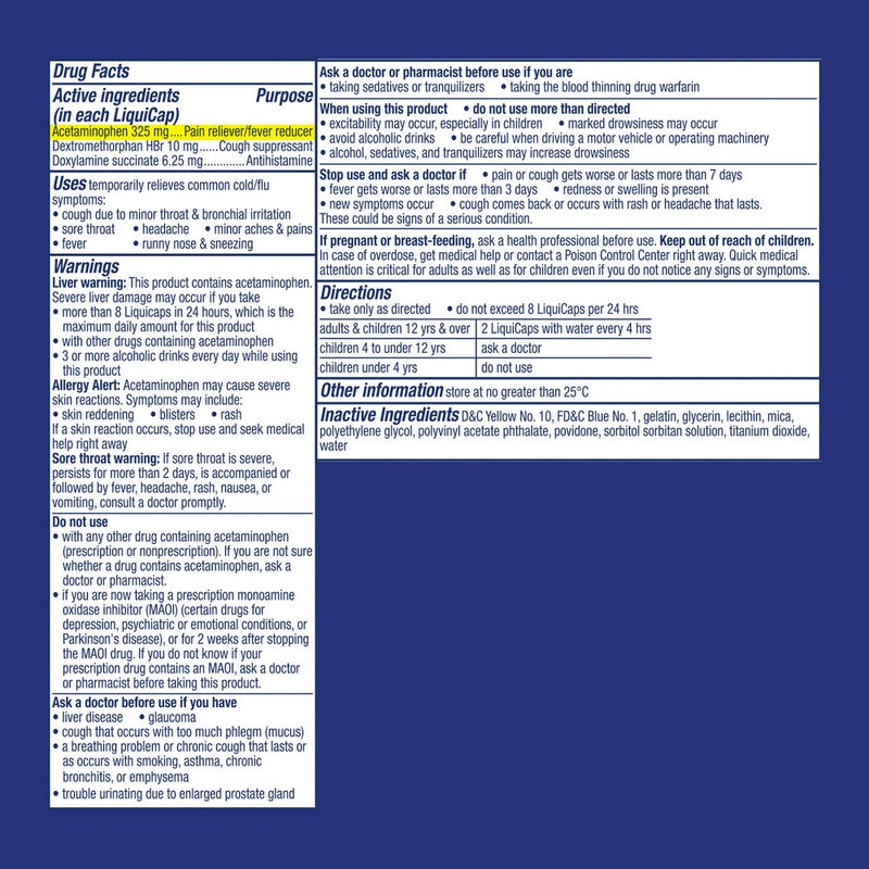 Vicks NyQuil Ultra Concentrated Cold & Flu Medicine LiquiCaps - 48ct