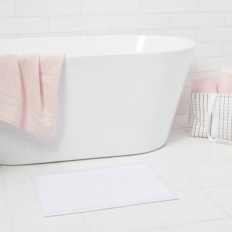 17"x24" Everyday Chenille Bath Rug White - Room Essentials