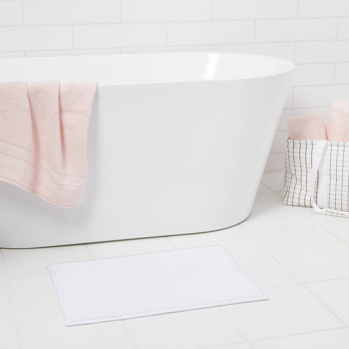 17"x24" Everyday Chenille Bath Rug White - Room Essentials