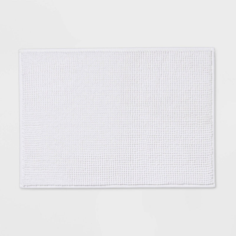17"x24" Everyday Chenille Bath Rug White - Room Essentials