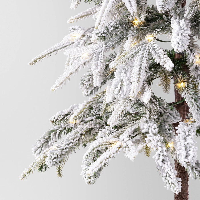 6' Pre-lit LED Dewdrop Downswept Flocked Balsam Fir with Basket Artificial Christmas Tree Warm White Lights - Wondershop (LOCAL PICKUP ONLY)