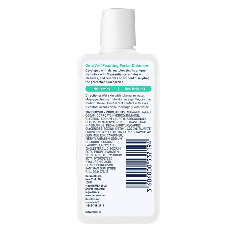 CeraVe Foaming Face Wash with Hyaluronic Acid and Niacinamide for Oily Skin - 3 fl oz