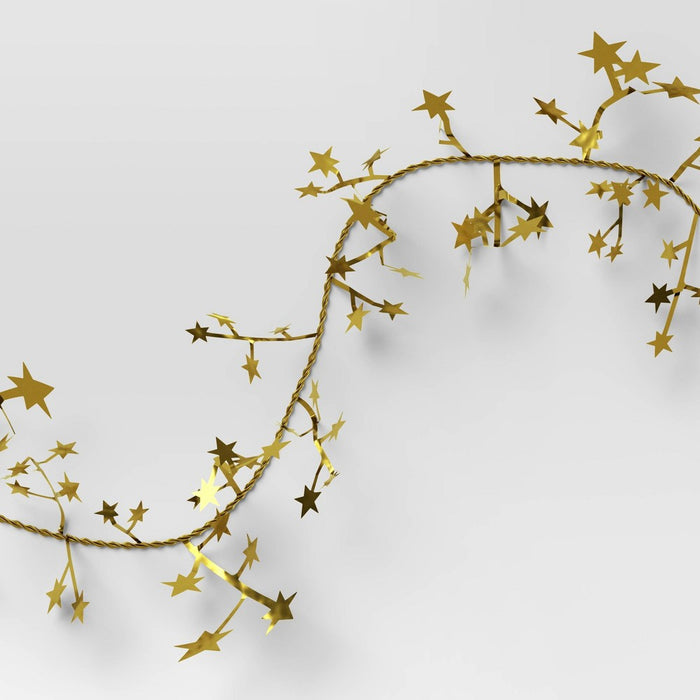 22' Wire Star Christmas Garland Metallic Champagne - Wondershop