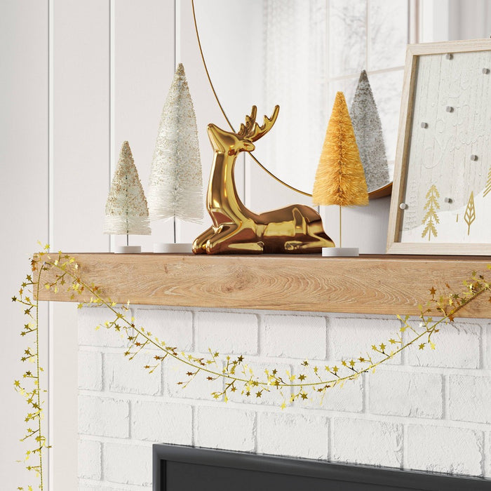 22' Wire Star Christmas Garland Metallic Champagne - Wondershop