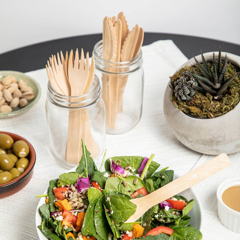 foodstiks Premium Compostable Disposable Wood Cutlery Forks - 24pc