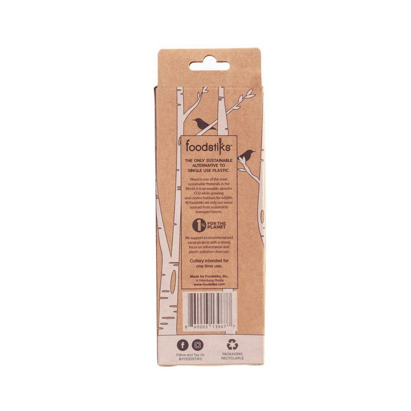 foodstiks Premium Compostable Disposable Wood Cutlery Forks - 24pc