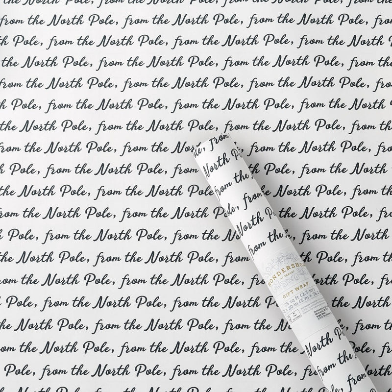 25 sq ft 'From The North Pole' Gift Wrap White - Wondershop (LOCAL PICKUP ONLY)