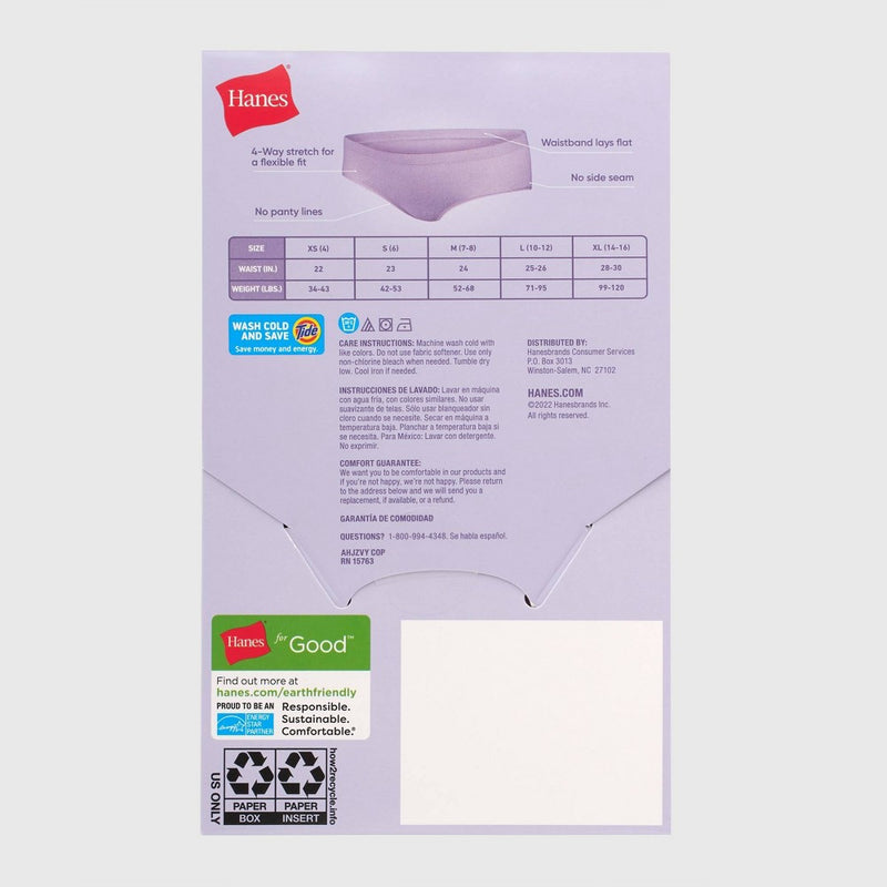 Hanes Girls' 4pk Seamless Hipster - Purple M