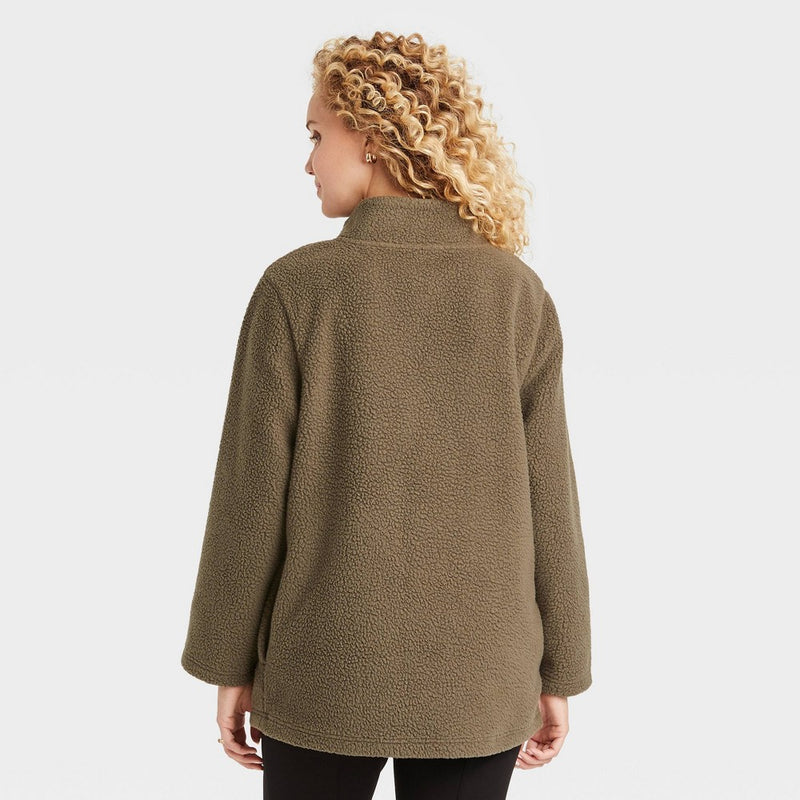 Sherpa Maternity Sweatshirt - Isabel Maternity by Ingrid & Isabel Olive Green L