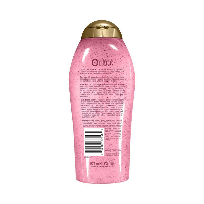 OGX Sensitive + Rose Water & Pink Sea Salt Scrub & Wash - 19.5 fl oz