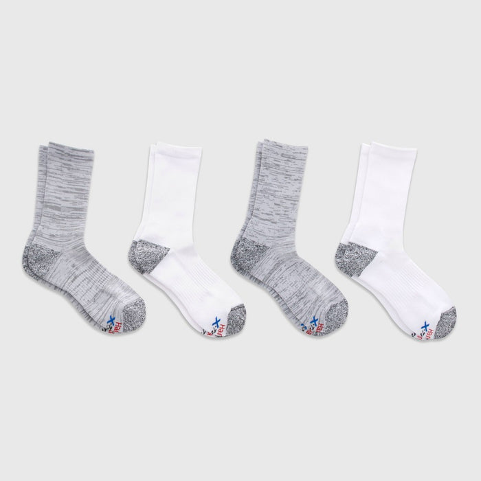 Hanes Premium Men's Performance Filament Crew Socks 4pk - Gray 6-12