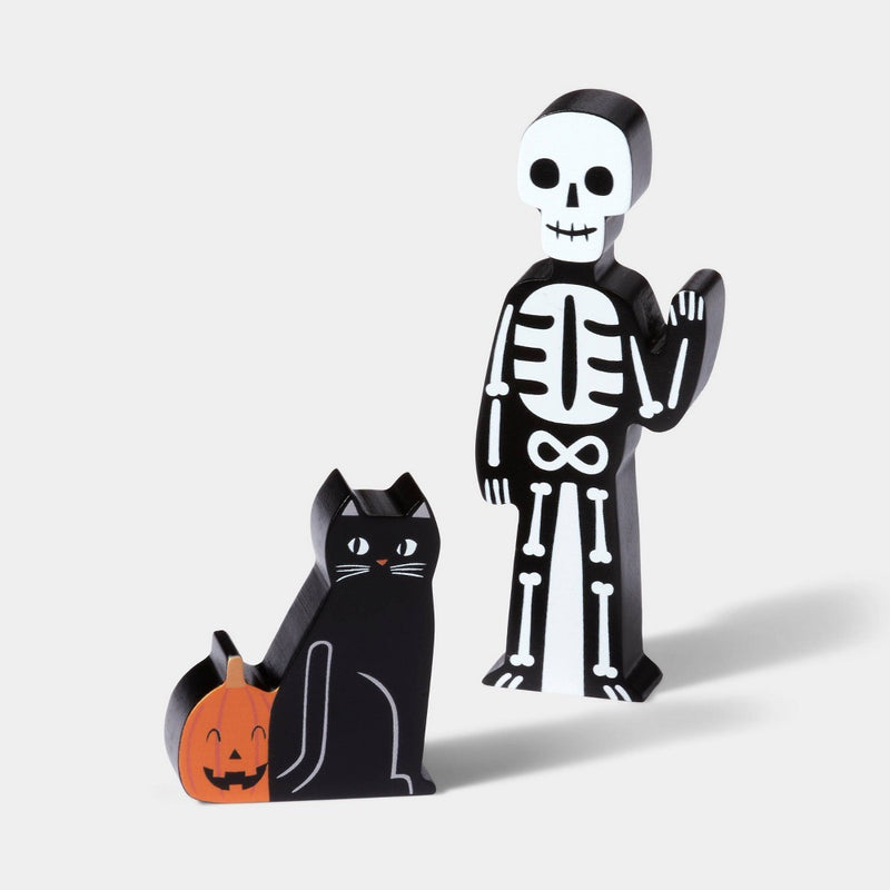 Wood Mini Mantle Skeleton/Cat/Tombstone Halloween Decorative Prop - Hyde & EEK! Boutique
