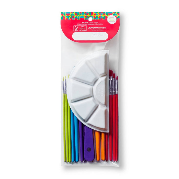 18pc Paintbrush and Palette Set - Mondo Llama