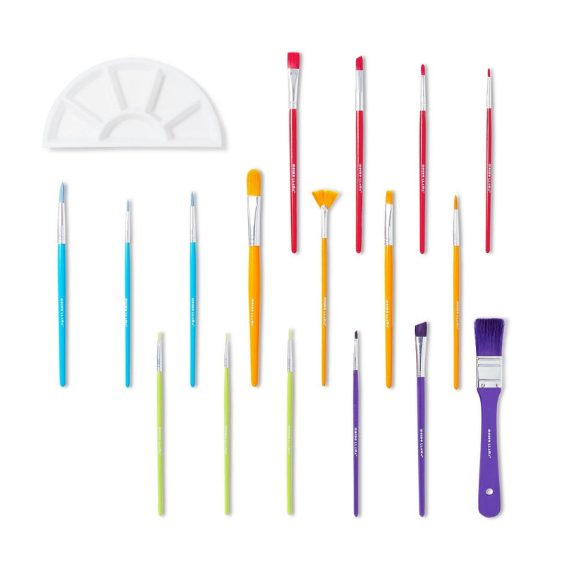 18pc Paintbrush and Palette Set - Mondo Llama