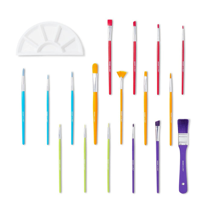 18pc Paintbrush and Palette Set - Mondo Llama