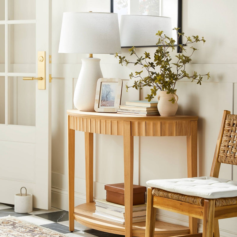 Ceramic Speckled Table Lamp White (Includes LED Light Bulb) - Threshold designed with Studio McGee
