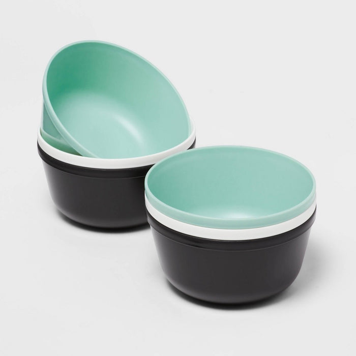 15.5oz 6pk Plastic Cool Colors Kids' Bowls - Pillowfort