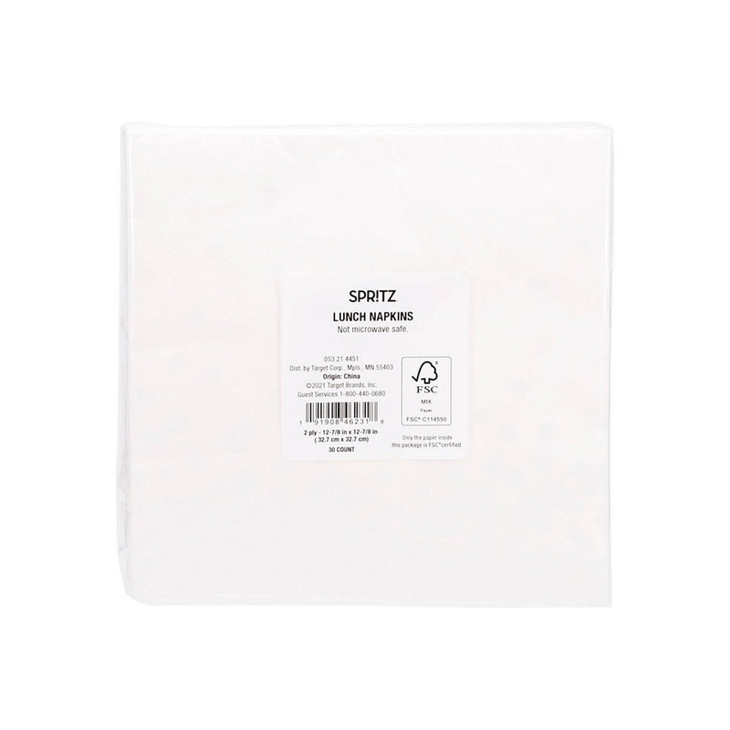 30ct Disposable Lunch Napkins with Foil Gold - Spritz