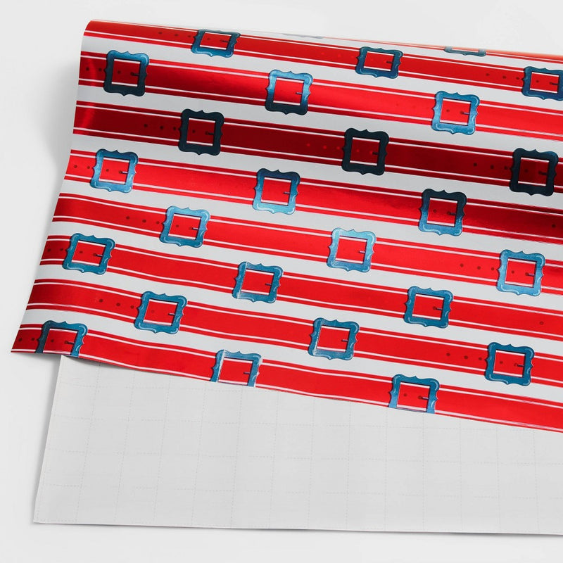 25 sq ft Santa Belts Gift Wrap - Wondershop (LOCAL PICKUP ONLY)
