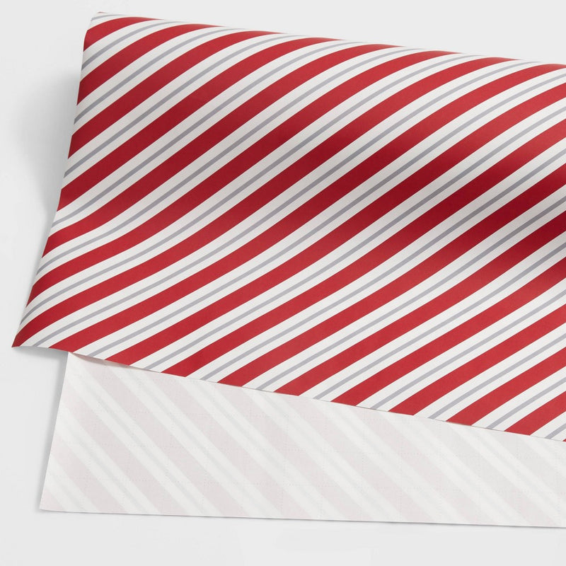 20 sq ft Diagonal Stripe Kraft Gift Wrap Red/White - Wondershop (LOCAL PICKUP ONLY)