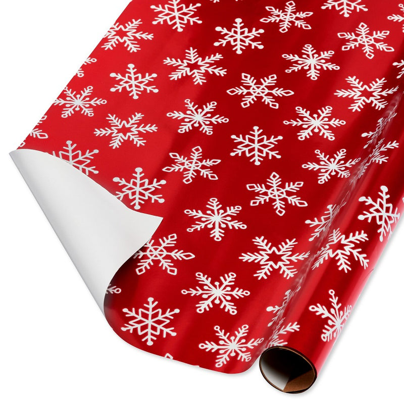 20 sq ft Snowflakes Christmas Roll Wrap Foil Red/White (LOCAL PICKUP ONLY)