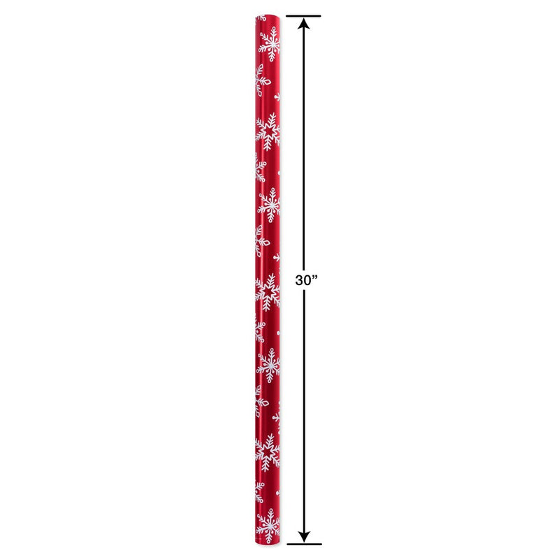 20 sq ft Snowflakes Christmas Roll Wrap Foil Red/White (LOCAL PICKUP ONLY)