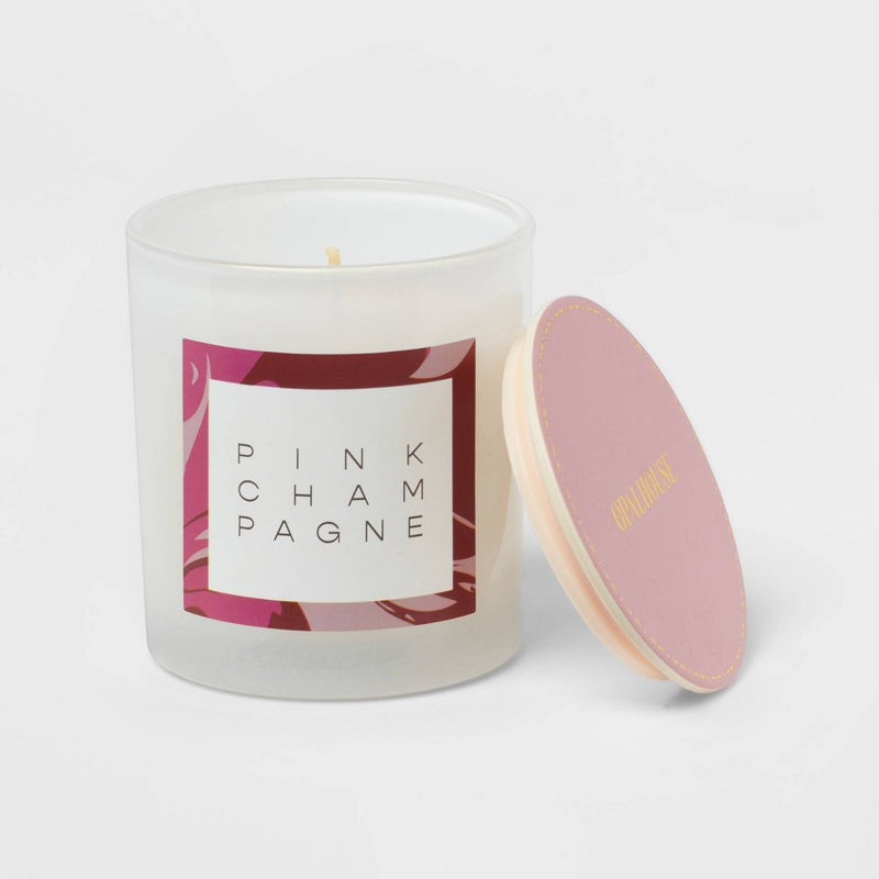 Milky Glass Jar Candle Pink Champagne - Opalhouse