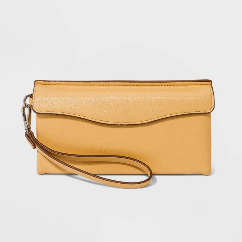 Flap Pouch with Folded Double Interior Wristlet - A New Day Yellow