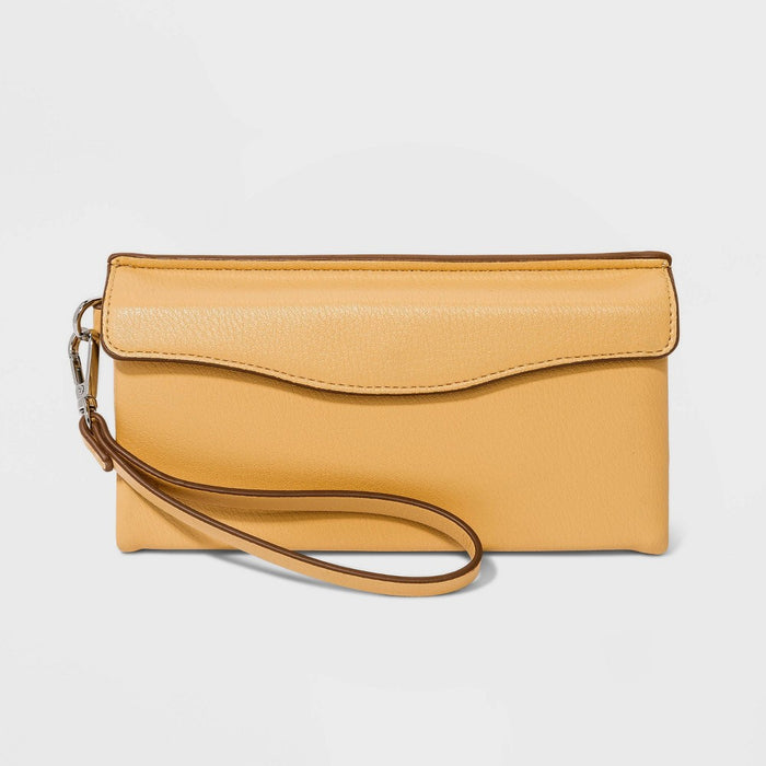 Flap Pouch with Folded Double Interior Wristlet - A New Day Yellow