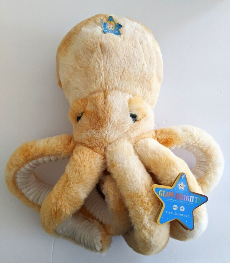 FAO Schwarz 12" Glow Brights LED with Sound Octopus Toy Plush