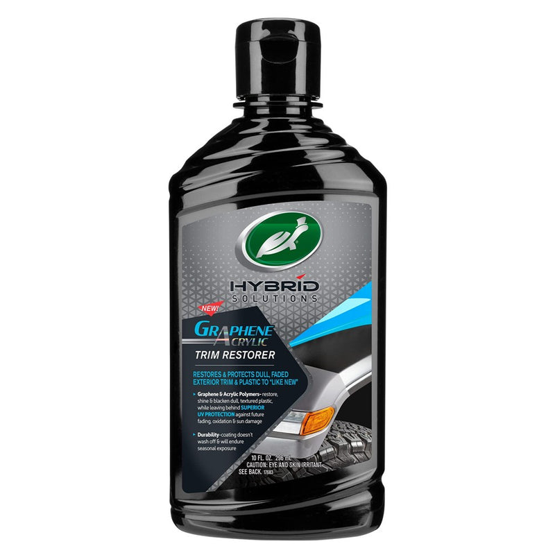 Turtle Wax 53838 Hybrid Solutions Graphene Acrylic Trim Restorer, Brings Dull Faded Exterior Plastic And Trim Back To Life Permanently, Protects From Future Damage, 10 Oz