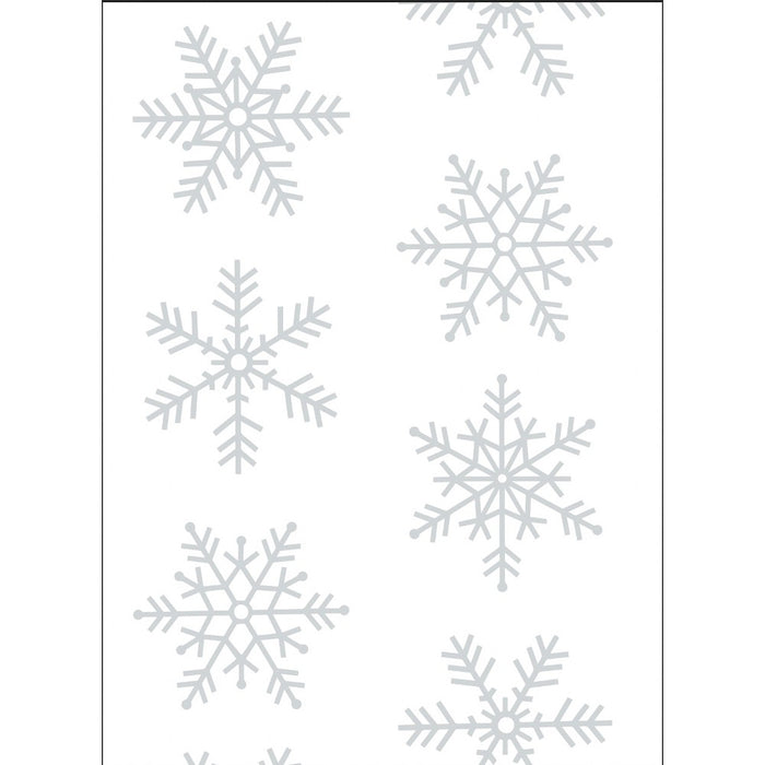 20 sq ft Roll Wrap Foil White Snowflakes Silver