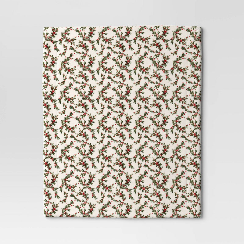 Holly Printed Plush with Faux Shearling Reverse Throw Blanket Brown/White - Threshold