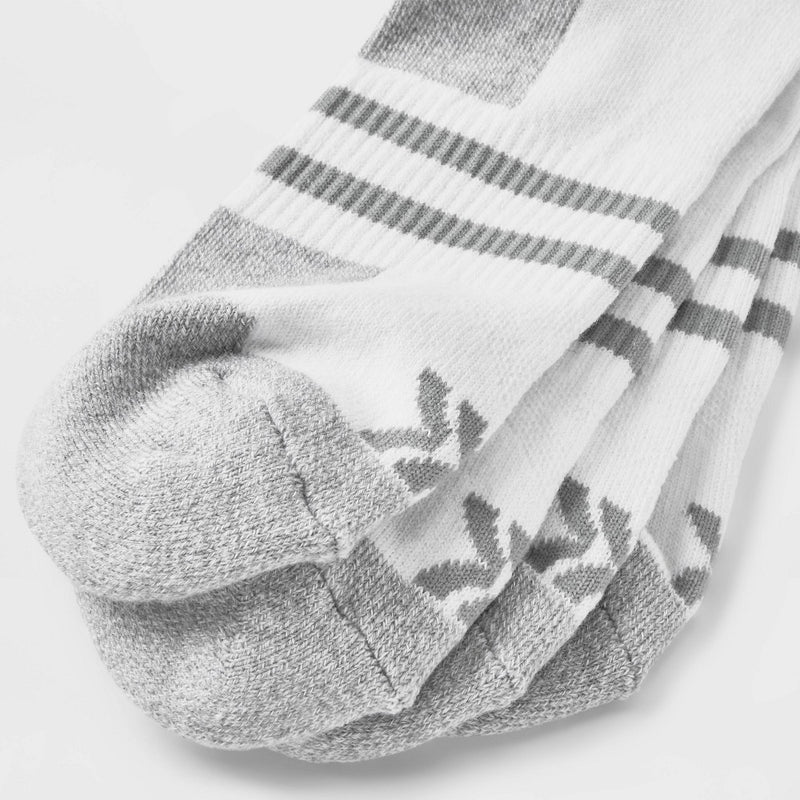 Men's Training 8pk Crew Socks - All in Motion White 6-12