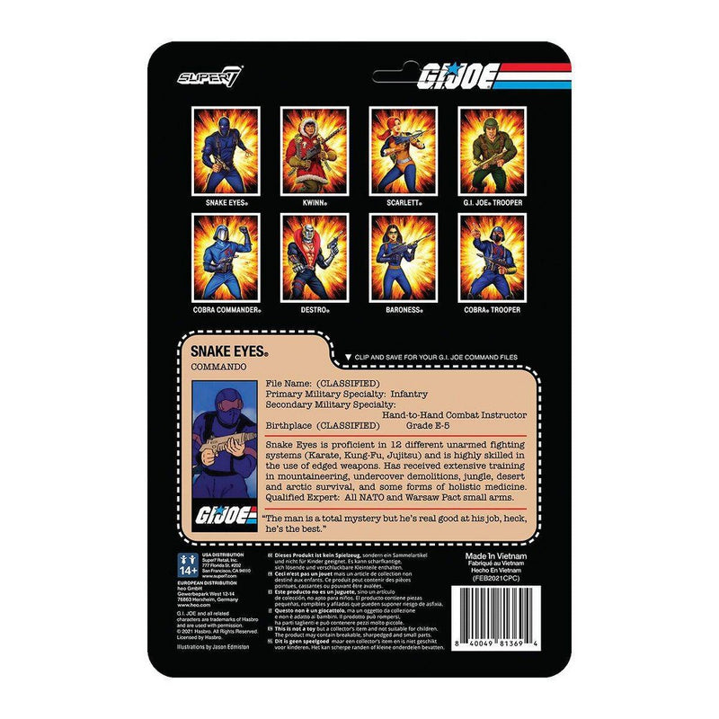 G.I. Joe ReAction Figures Wave 1a - Rah Snake Eyes