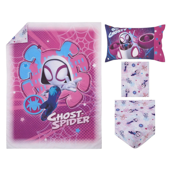 4pc Toddler Disney Ghost Spider Bed Set Pink