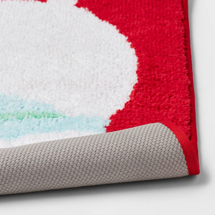 17"x24" Polar Bear Christmas Bath Rug Red - Wondershop