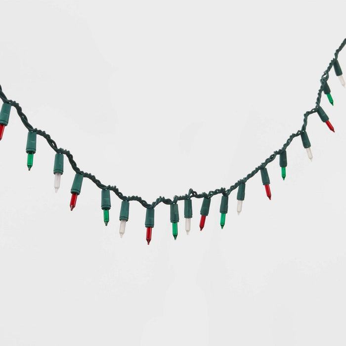 100ct Incandescent Smooth Mini Christmas String Lights Red/Green/White with Green Wire - Wondershop
