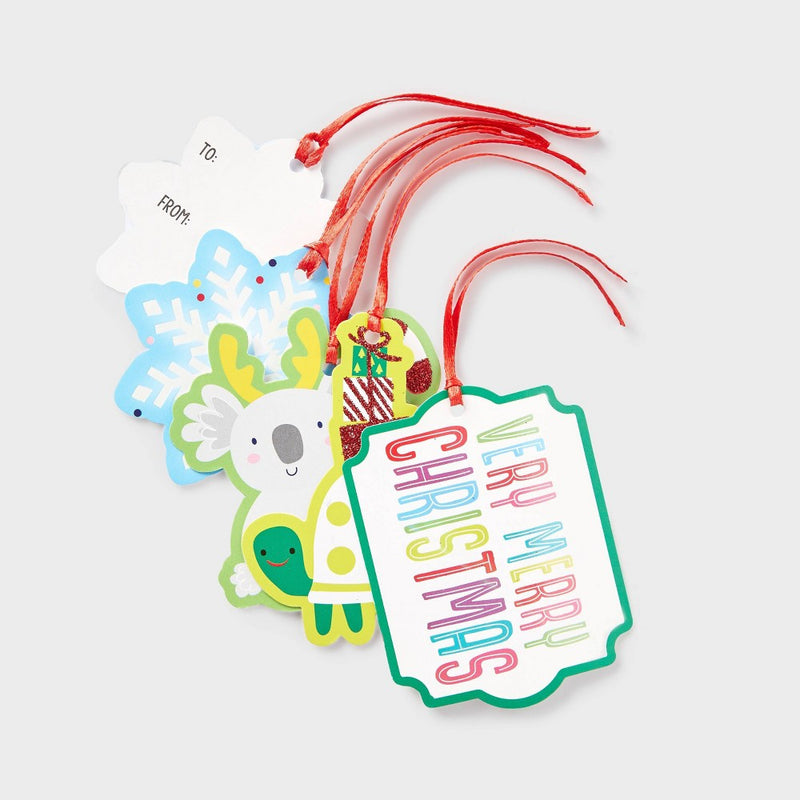 16ct Koala/Turtle/Snowflake/Very Merry Christmas Gift Tag - Wondershop