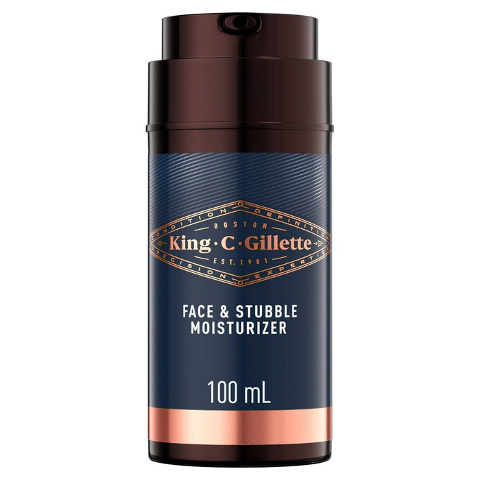 King C. Gillette Men's Face & Stubble Moisturizer with Vitamin B3 and B5 complex - Bergamot/Cedar Scent - 3.4 fl oz