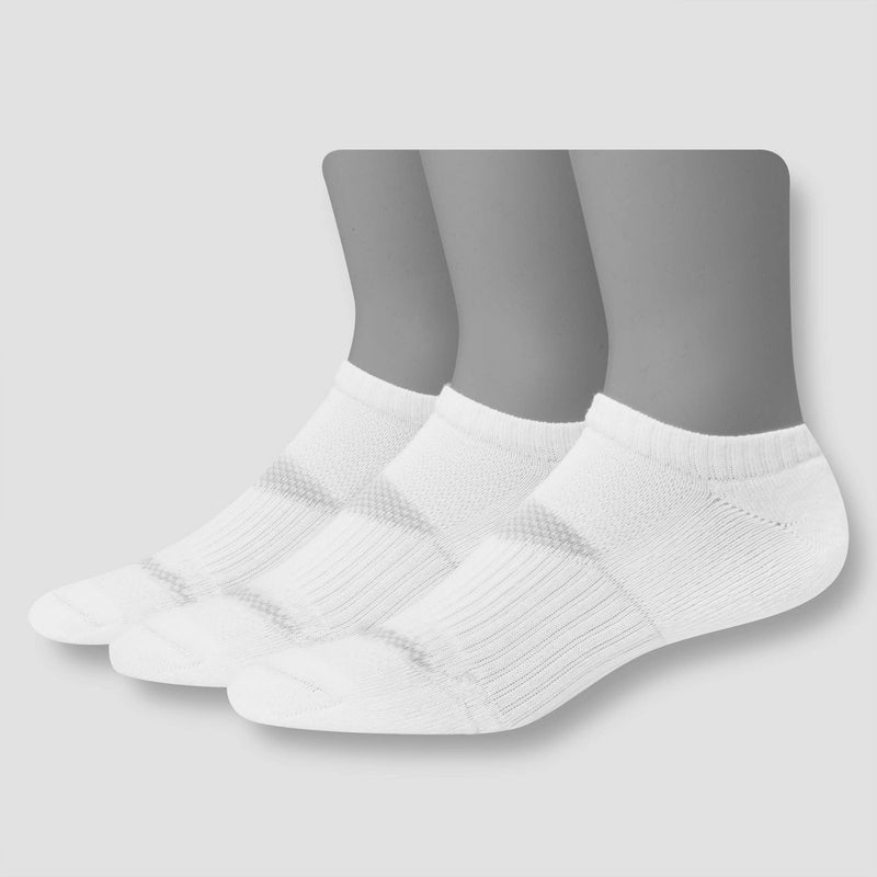 Men's Hanes Premium Performance Power Cool No Show Socks 3pk - White 6-12