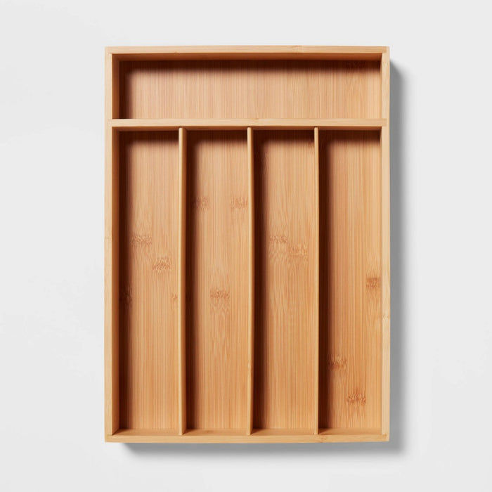 Bamboo 5 Compartment Flatware Drawer Organizer Brown - Brightroom