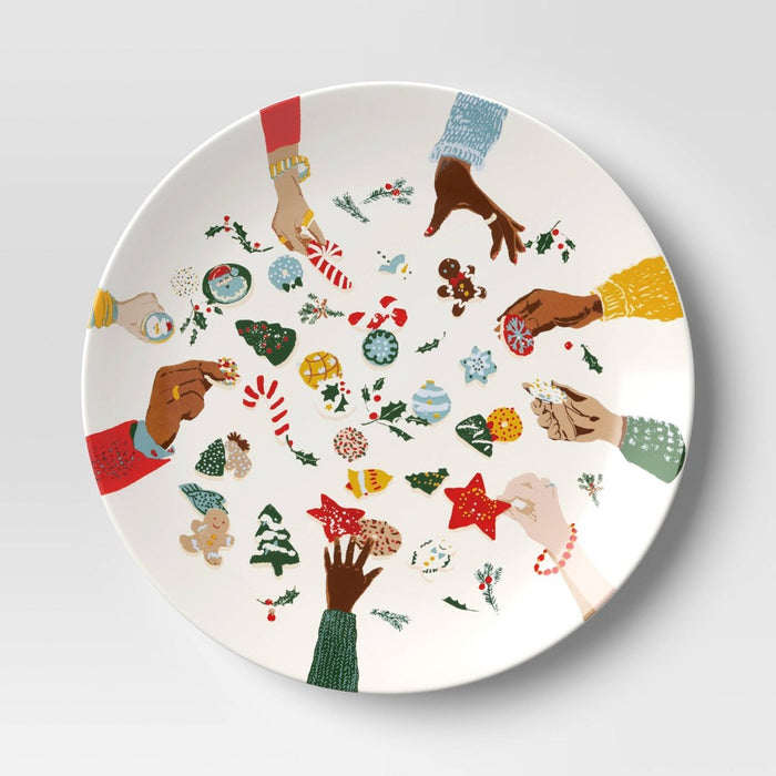 13"x13" Holiday Stoneware Cookie Round Serving Plate - Threshold