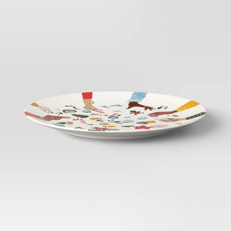 13"x13" Holiday Stoneware Cookie Round Serving Plate - Threshold