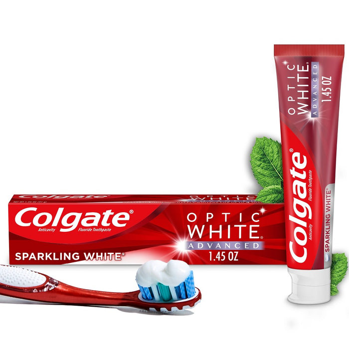 Colgate Optic White Advanced Teeth Whitening Toothpaste Sparkling White - Trial Size - 1.45oz