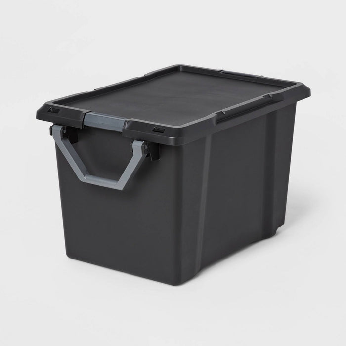 XL Wheeled Latching Storage Tote Black - Brightroom (LOCAL PICKUP ONLY)